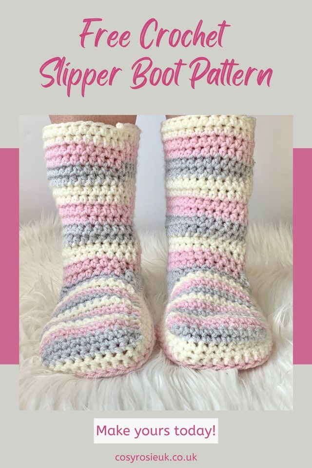 Easy crochet slipper sales boots